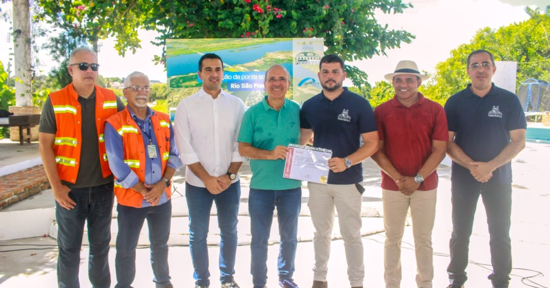 Canteiro de obras da ponte Penedo-Neópolis é instalado em Alagoas