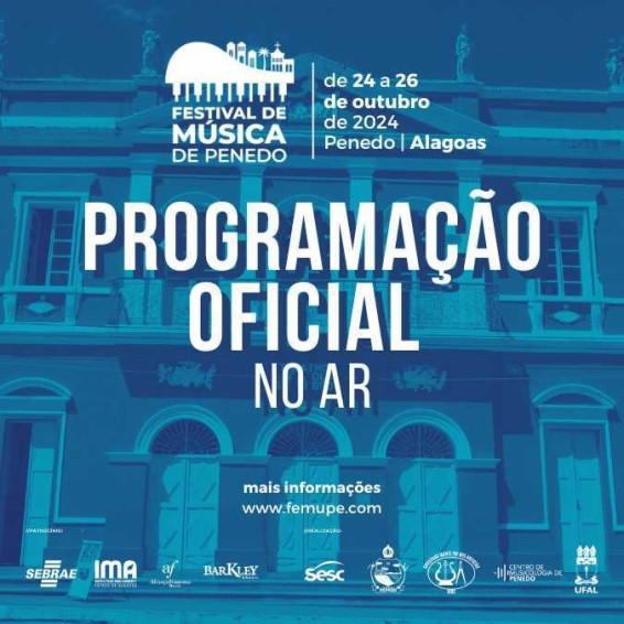 Organização divulga programação oficial do Festival de Música de Penedo