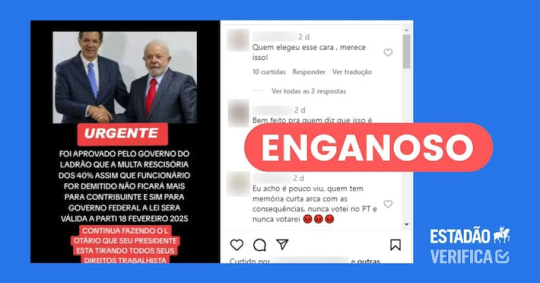 Governo não aprovou confisco de multa rescisória em casos de demissão