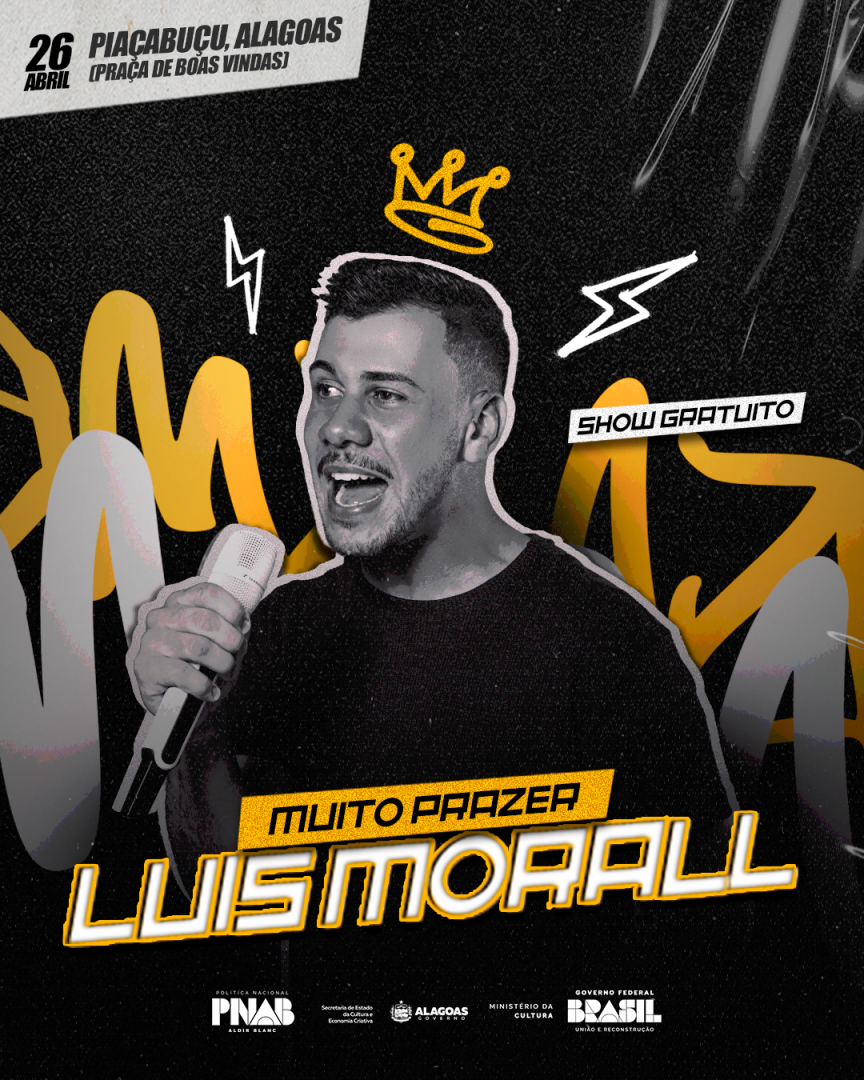 Projeto "Muito Prazer, Luis Morall" acontece dia 26 de abril em Piaçabuçu