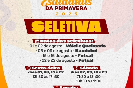 Escolas de Penedo irão participar de etapa seletiva dos Jogos da Primavera