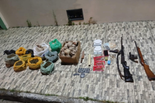 Polícia Militar apreende três armas e 6,5Kg de maconha em Olho D’Água Grande