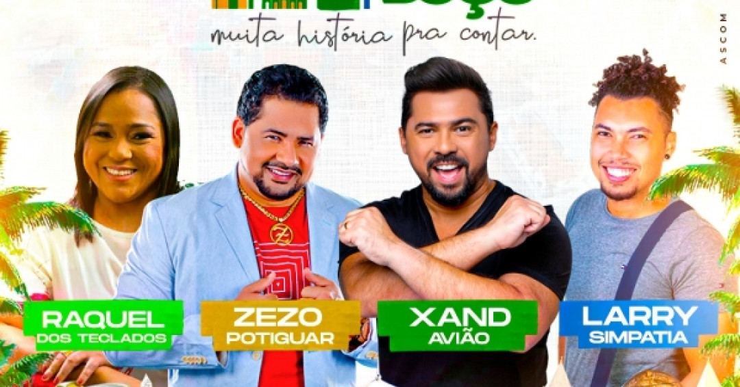 Zezo, Raquel, Xandy Avião e Larry Simpatia se apresentam em Piaçabuçu nesta quarta, 31