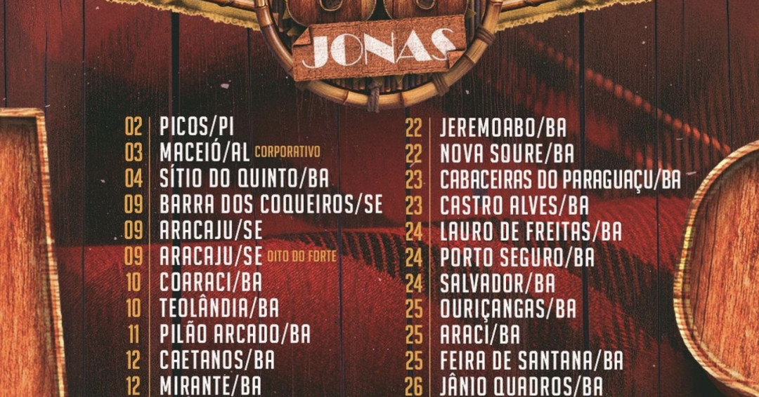 Jonas Esticado anuncia show em Penedo no dia 28 de junho
