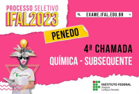 Confira convocados em 4ª chamada para ingresso no curso de Química subsequente no Ifal Penedo