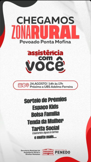 Prefeitura de Penedo leva programa Assistência com Você até o povoado Ponta Mofina