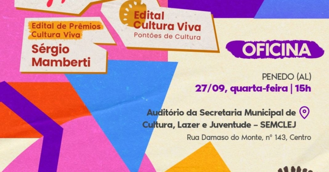 Circula Cultura Viva chega em Penedo nesta quarta, 27, para orientar sobre editais lançados pelo MinC