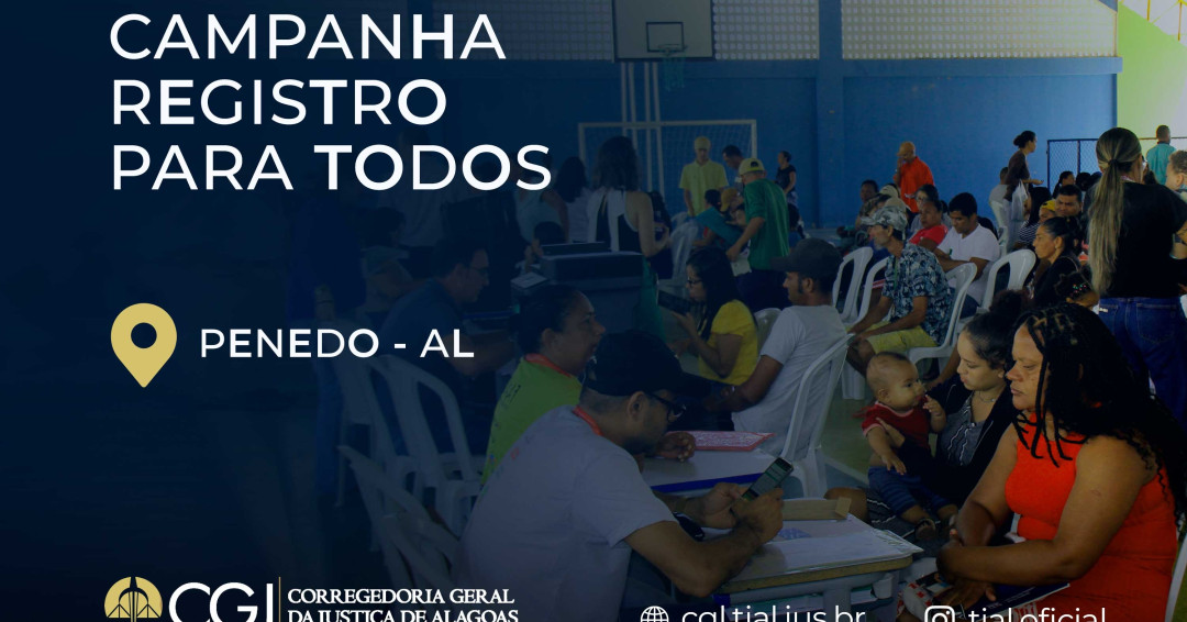 Justiça emitirá registros gratuitos em Penedo, nos dias 10 e 11 de outubro