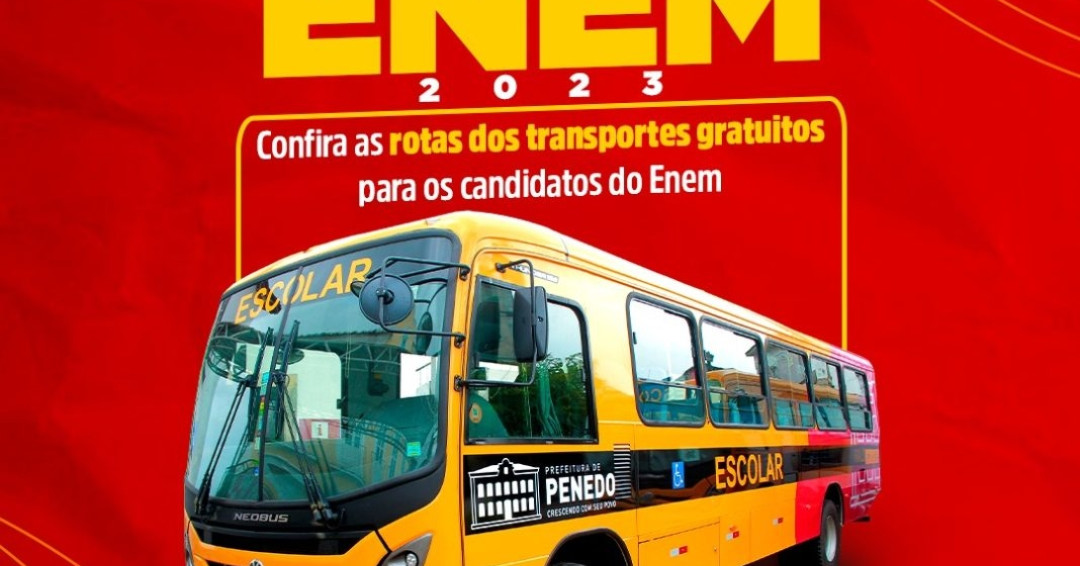 Enem 2023: Prefeitura de Penedo disponibiliza transporte da zona rural para locais da prova na cidade