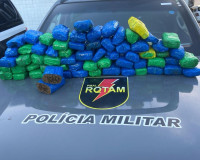 Rotam apreende quase 40kg de maconha em terreno baldio na Cidade Universitária