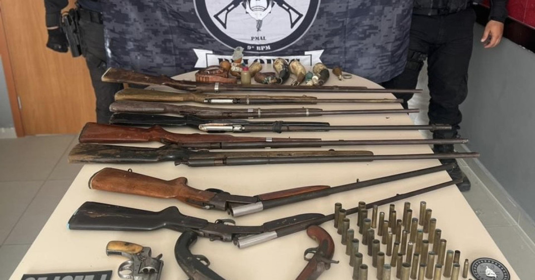 Em uma semana, PM apreende mais de 9kg de drogas e 25 armas de fogo em Alagoas