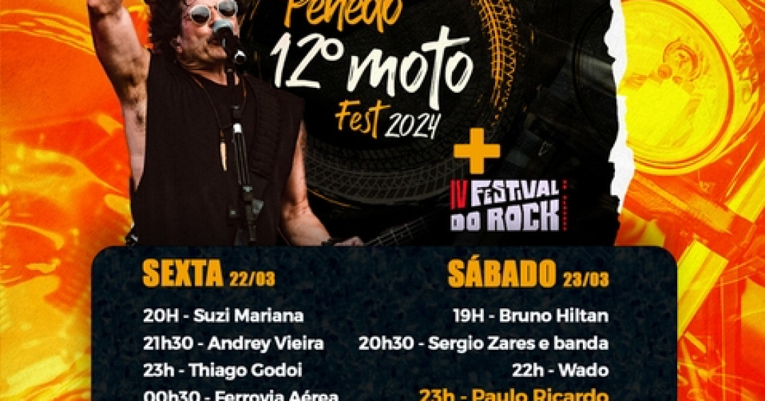 Prefeitura de Penedo traz o cantor Paulo Ricardo (RPM) para o Moto Fest 2024