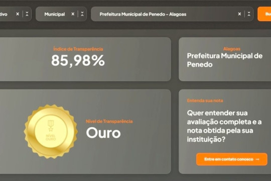 Penedo alcança destaque nacional em transparência governamental